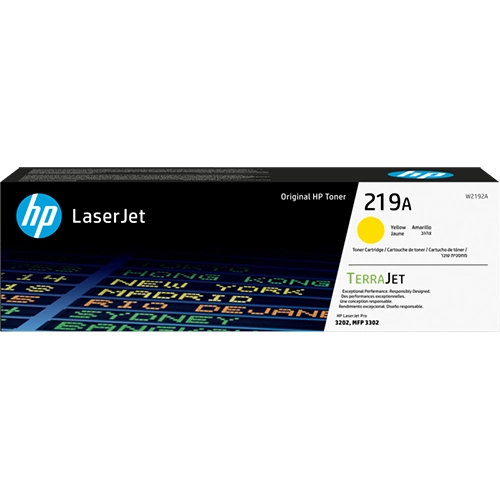 Image of טונר למדפסת לייזר HP LaserJet בצבע צהוב 219A (W2192A)